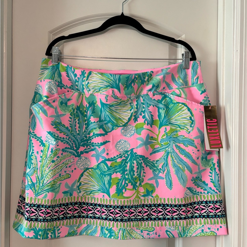 Lilly Pulitzer Pink and Green Tropical Skort